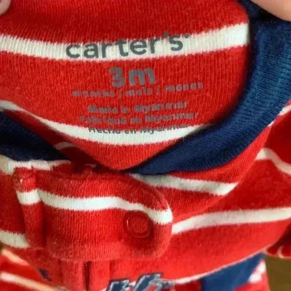 3 MONTHS ~ Carter's Baby Fleece Footed Sleeper Pajamas PJs LOT Of 3 - Picture 7 of 16